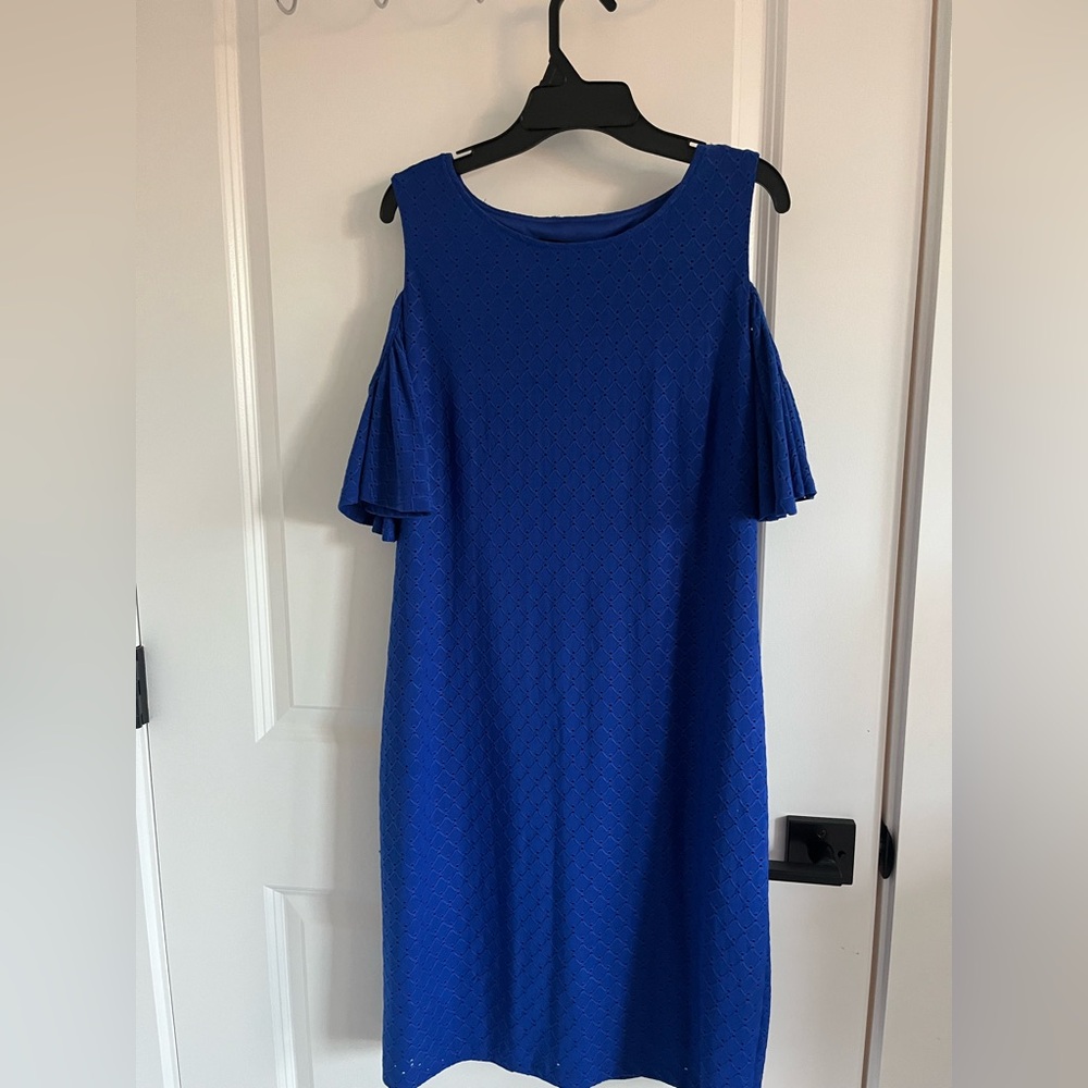 Studio Royal Blue Cold Shoulder Midi Dress